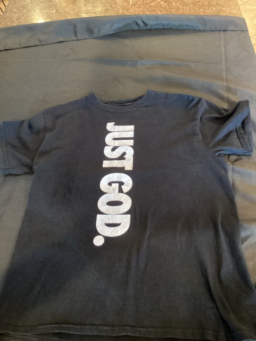 Just God,Black Graphic, T-shirt, Size Medium